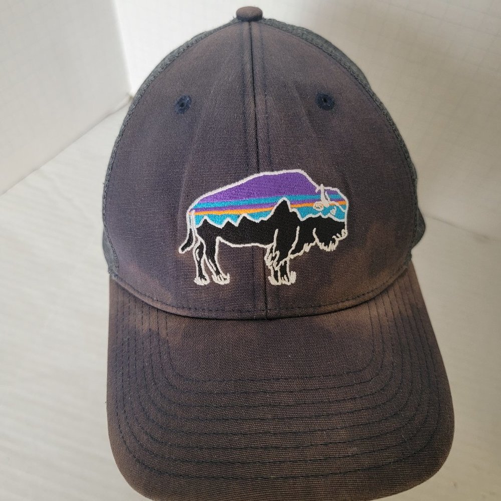 Patagonia Bison Buffalo Cap Hat Trucker Snap Back Adjust Closure